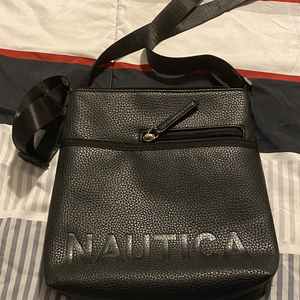 Nautica Black Textured Crossbody Bag